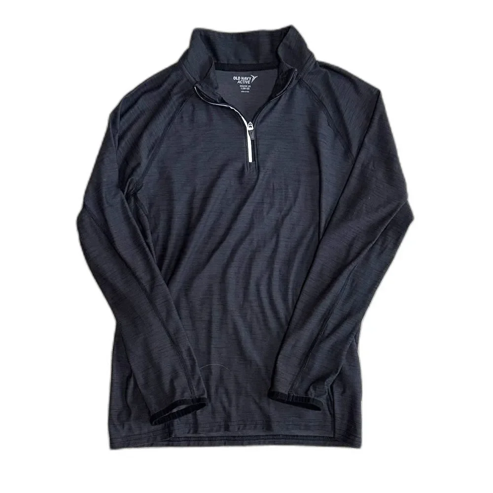 Old Navy Active Boys Size 10 Charcoal Gray Quarter Zip Pullover Performance Top